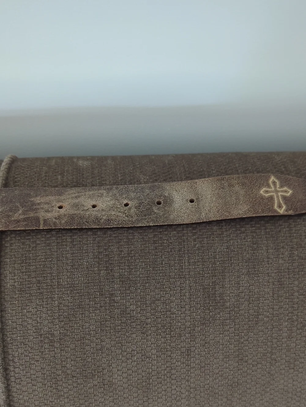 Justin Bent Rail Cross Distressed Brown Leather Belt